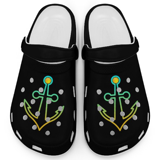 Preppy Nautical Anchor For Sailors Boaters Clogs
