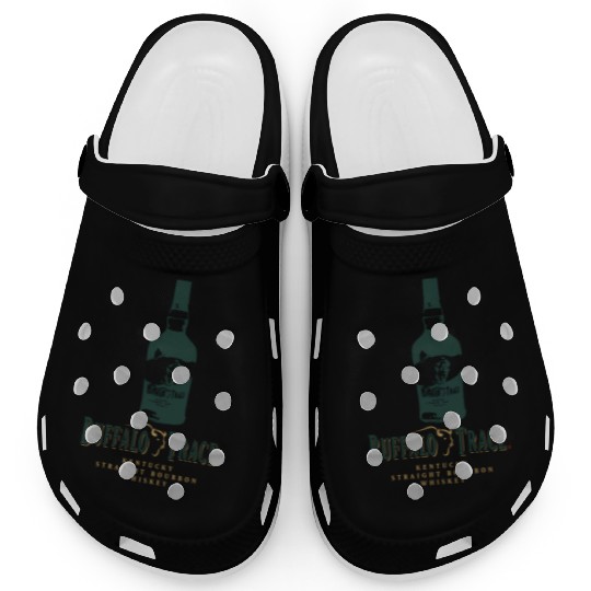 Buffalo Bourbon Whiey Bottle Gold And Green Logo Clogs