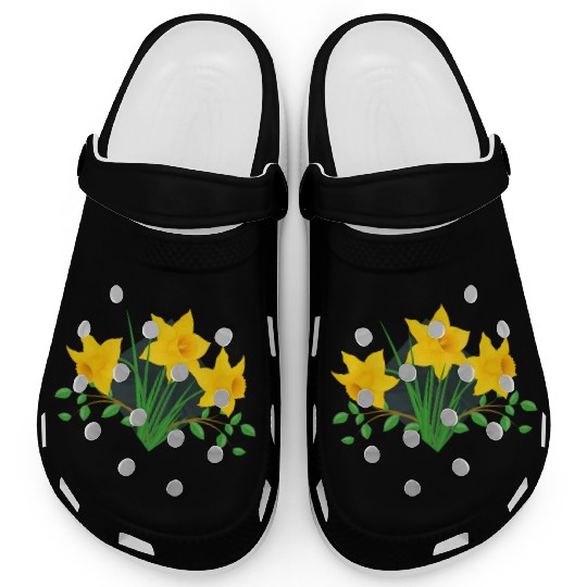 Daffodil Daffodils Yellow Green Flowers Floral Clogs