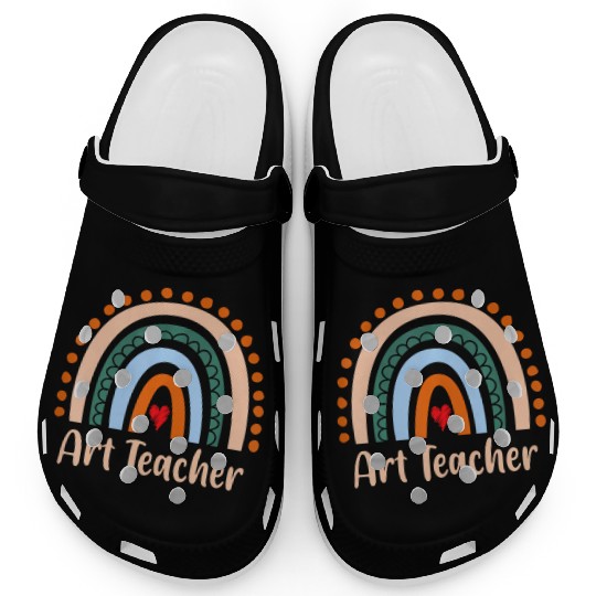 Art Teacher Boho Rainbow Back To School Clogs