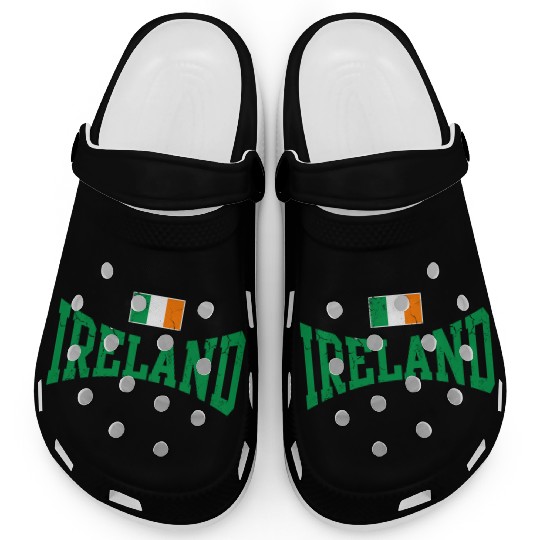 St Patricks Day Ireland Irish Flag Distressed Clogs