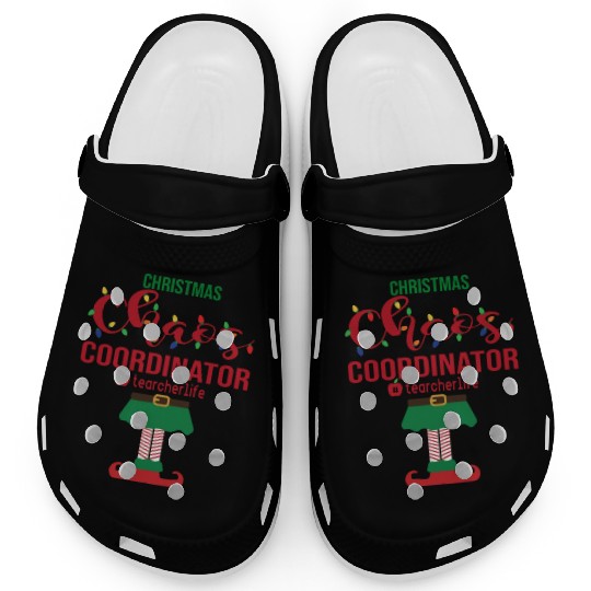 Christmas Chaos Coordinator Teacher Life Funny Clogs