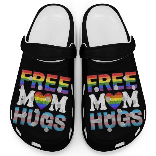 Free Mom Hugs LGBT Pride Free Brother Hugs Clogs