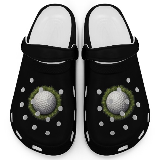 Golf Ball Green Grass Golfer Golf Player Golfing Clogs