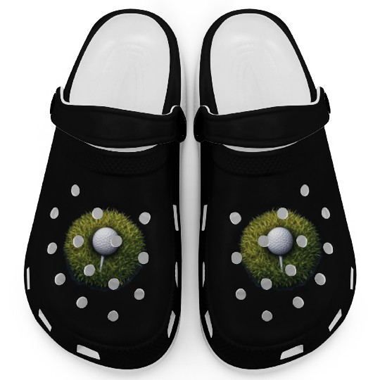 Golf Ball Green Grass Golfer Golf Player Golfing Clogs