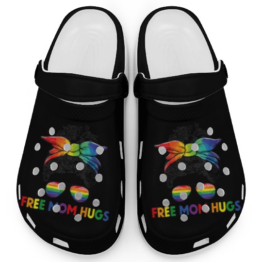 Free Mom Hugs LGBT Pride Free Brother Hugs Clogs