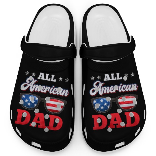All American Dad Independence Day Party USA Father Clogs