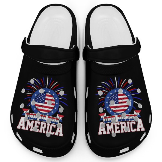 God Bless America Independence Day USA Patriot Clogs