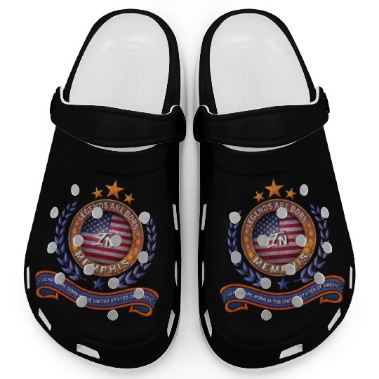 Legends of Memphis Tennessee Retro USA Flag Clogs