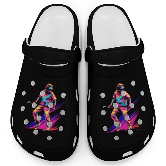 Golfer Golf Player Golfing 80s 90s Retro Clogs