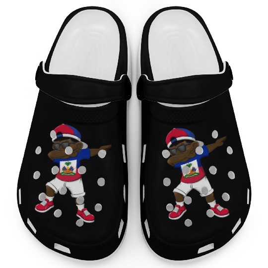 Dabbing Haitian Haiti Flag Dab Dance Clogs