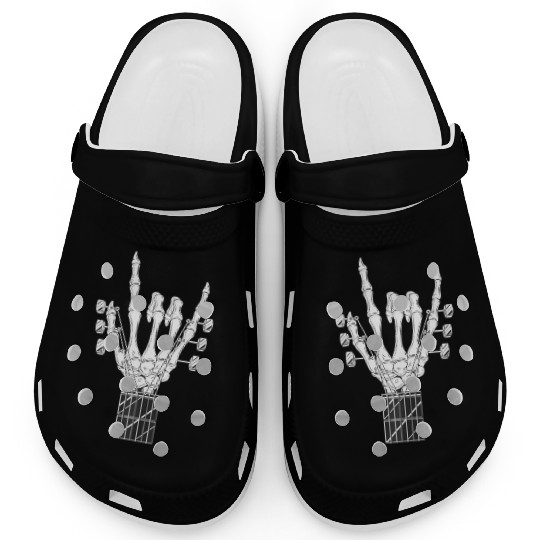 Rock & Roll Skeleton Rocking Hand Guitar Music Clogs