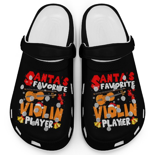Santa's Favorite Violin Player Xmas Santa Musical Clogs