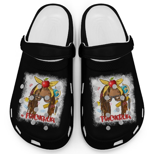 Afro Locs Teacher Life teacher day back to school Clogs