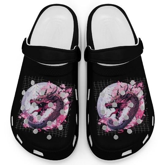 Japanese Dragon Retro Asian Oriental Dragon Cool Clogs