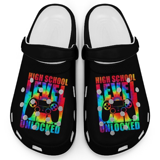 High School Level Unlocked Tie Dye Back To School Clogs