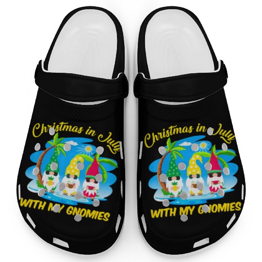 Christmas In July With My Gnomies Beach Summer Clogs