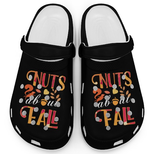 nuts about fall squirrel and autumn leaves for Clogs