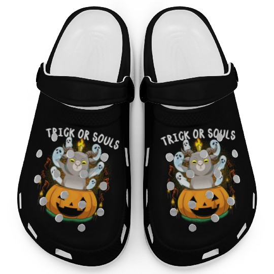 Trick Or Souls Halloween Baphomet Satanic Pumpkin Clogs