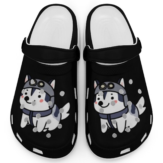 Husky Pilot Dog Lover Malamute Clogs