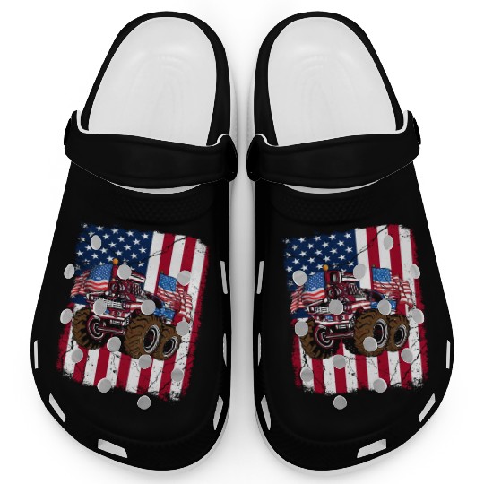 US Patriot American Monster Trucks USA Fan Clogs