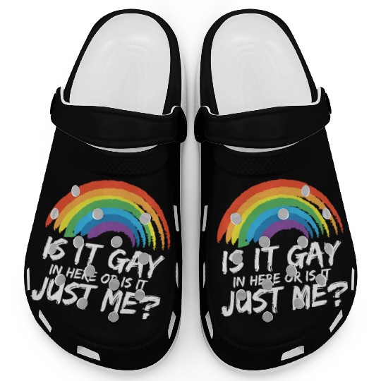 Proud LGBTQ Ally Is It Gay Here Gay Pride Parade Clogs