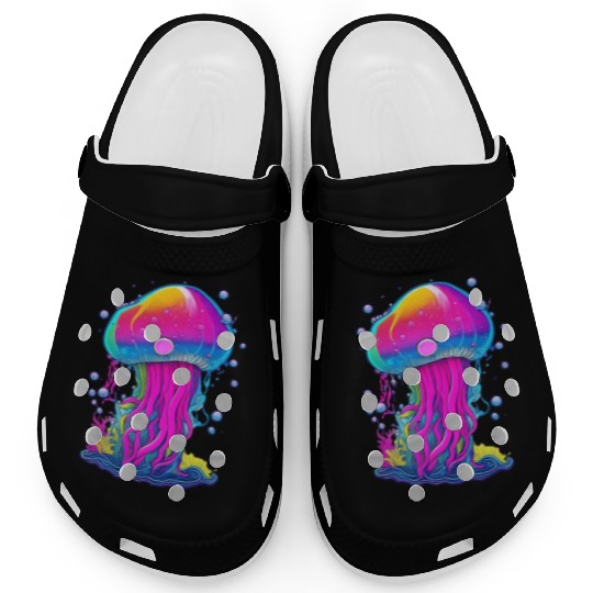 Vibrant Jellyfish Colorful Clogs