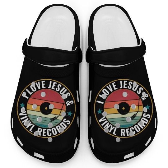 I Love Jesus And Vinyl Records Funny Vinyl Lover Clogs