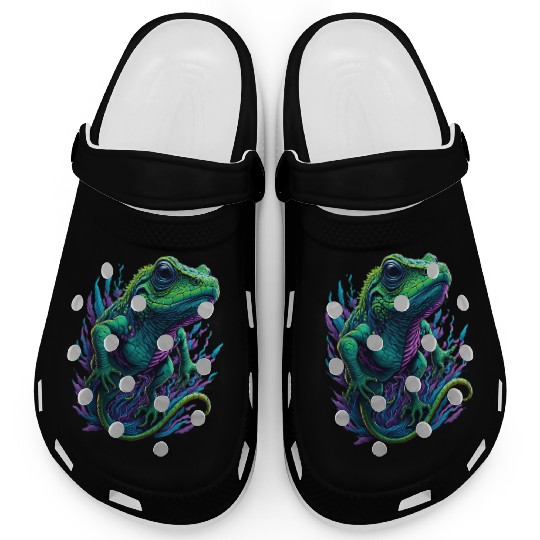 Neon Lizard Colourful Clogs