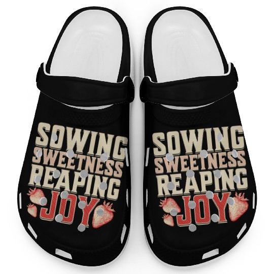 Strawberry Farmer, Sowing Sweetness Reaping Joy Clogs