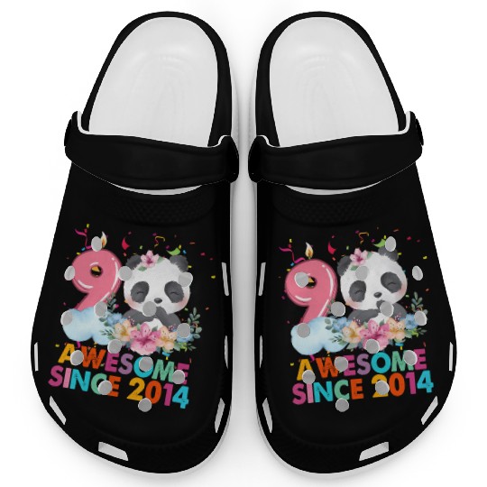 9 Year Old Awesome Since 2014 Panda 9Th Clogs
