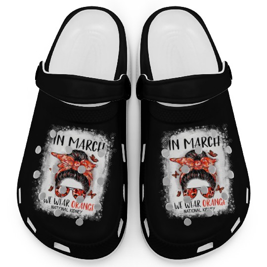 Bleached In March We Wear Orange National Ney Clogs