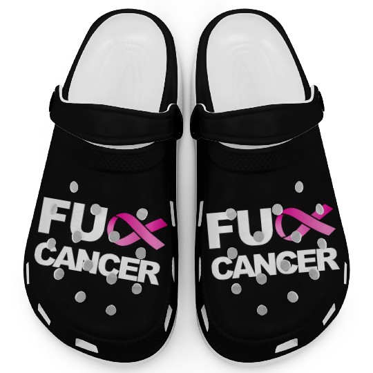 Fuck Cancer For Breast Cancer Awareness Clogs