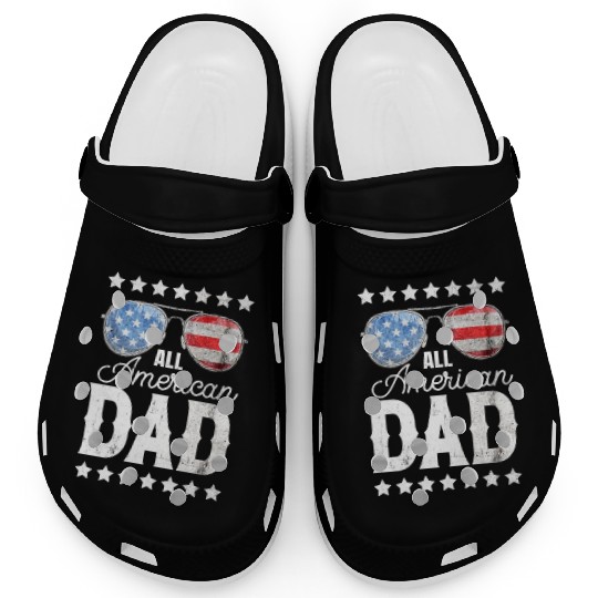 All American Dad 4th of July Father's Day Sunglass Clogs