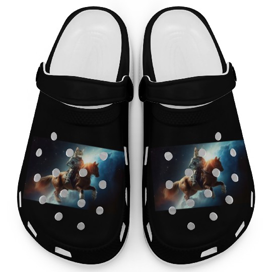 Tabby Cat Horse Rider Clogs