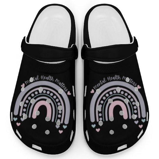 Mental Health Matters | Rainbow French Gray Clogs