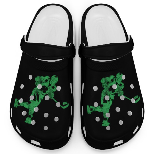 St Patric Day Hockey Irish Saint Paddy'S Shamrock Clogs