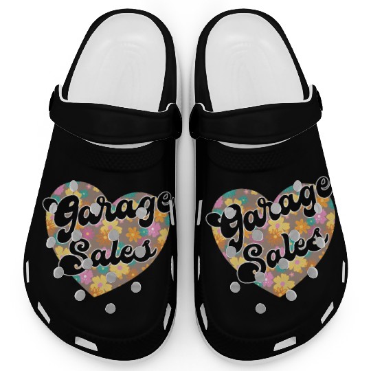 Garage Sales brown floral heart Clogs