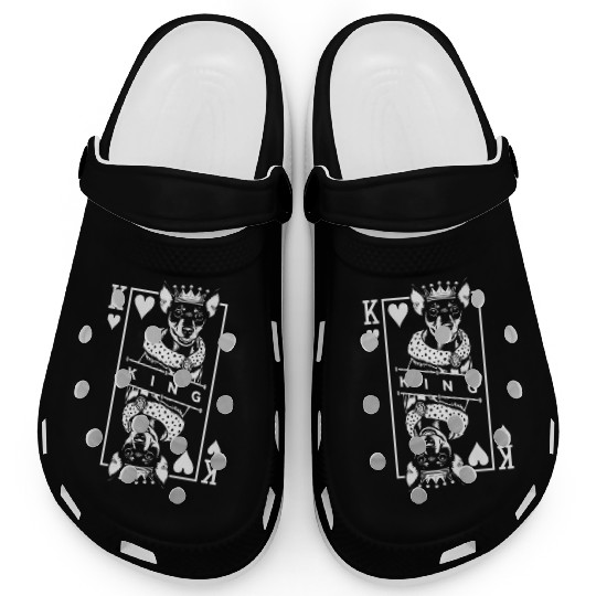 Miniaturecher King Of Hearts Dog Card Pop Clogs