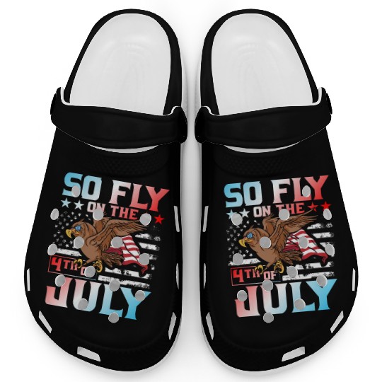 So fly on the 4th of July Clogs