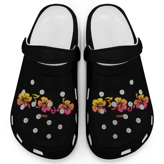 Haiti Hibiscus Souvenir Vacation Clogs