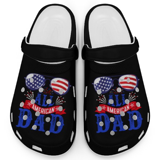 All American Dad America Pride US Patriot Clogs
