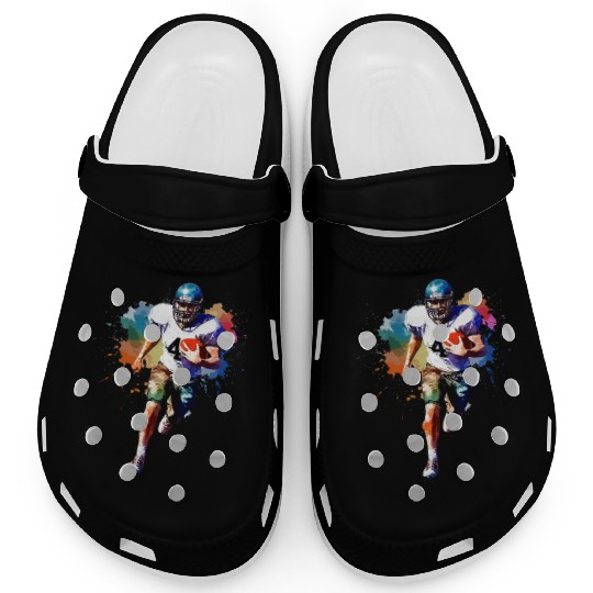 Watercolor Style Football Player Art Clogs