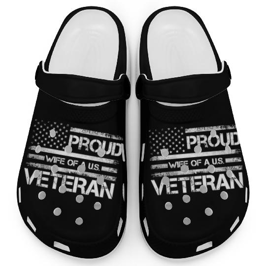 Veterans Proud Wives Of Us Veterans American Flag Clogs