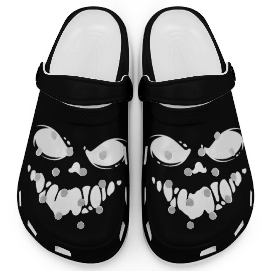 Black Spooky scary Ghost face Clogs design