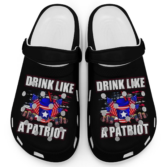 Drink like a Patriot 4th of July USA Clogs