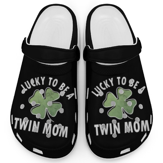 Lucky To Be A Twin Mom Saint Patric Day Clogs