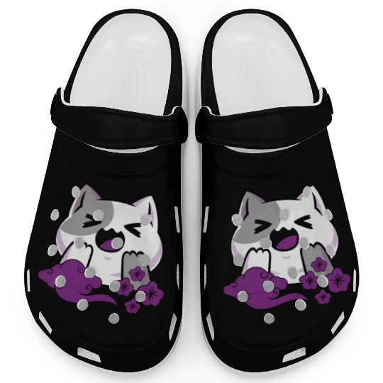 Asexual Subtle Ace Pride Anime And Cat Japanese Clogs