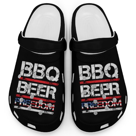 BBQ Beer Freedom Independence Day USA Party Fan Clogs