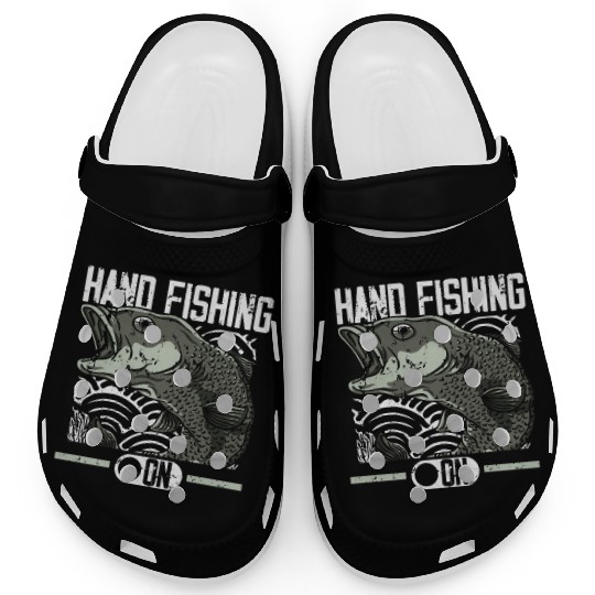 Hand Fishing Fisherman Noodling Lover Fisher Fish Clogs